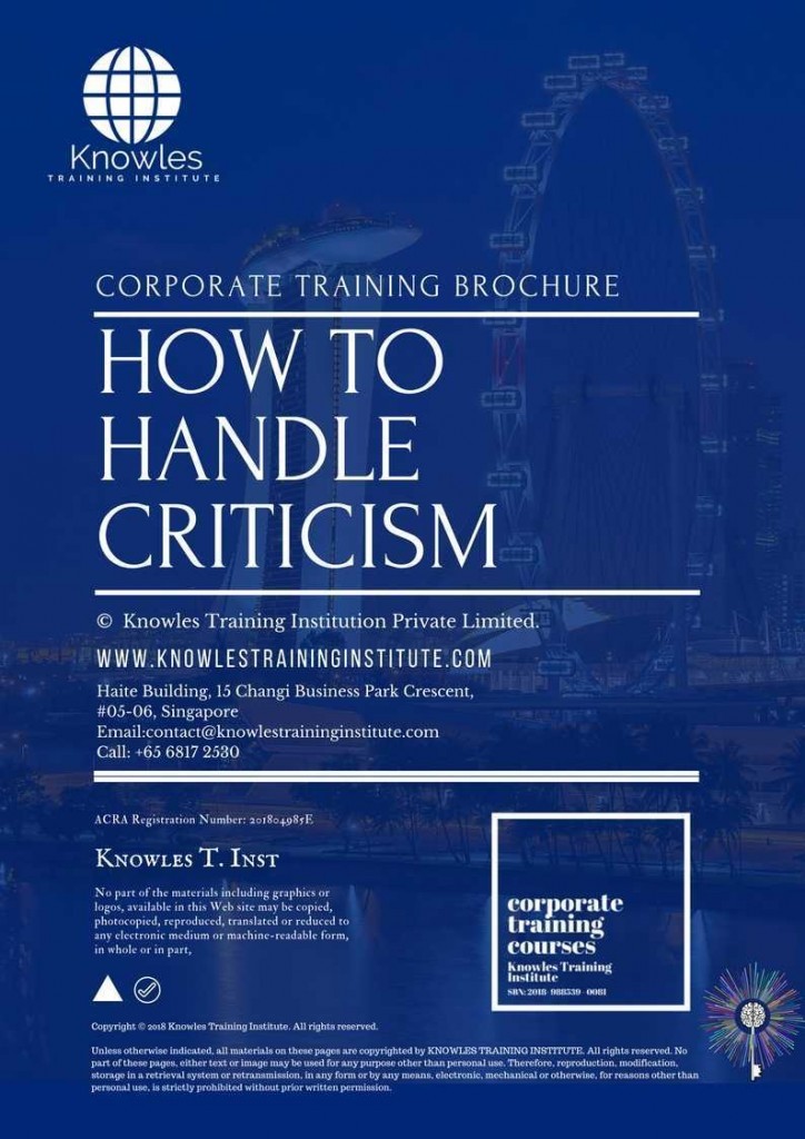 How To Handle Criticism Training Course Brochure