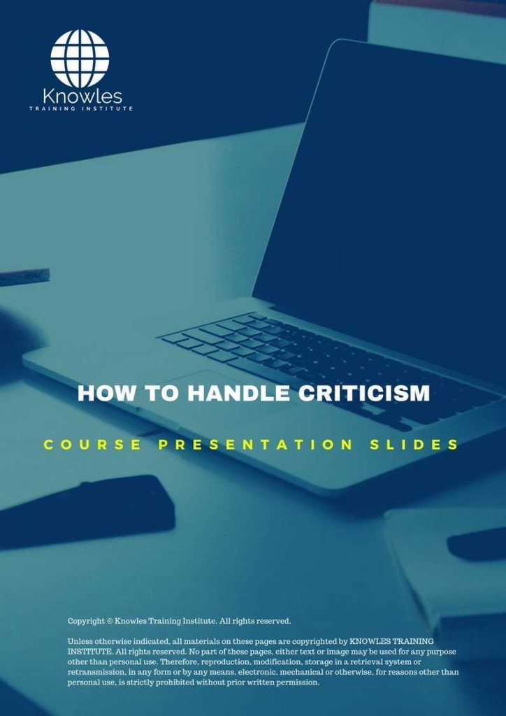 How To Handle Criticism Training Course Presentation Slides