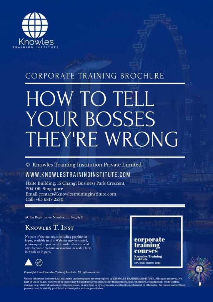 How To Tell Your Bosses They’re Wrong Training Course Brochure