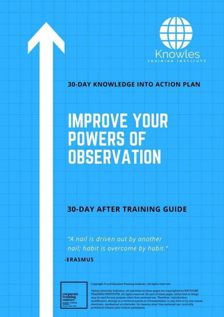 Improve Your Powers Of Observation 30 Day After Training Guide
