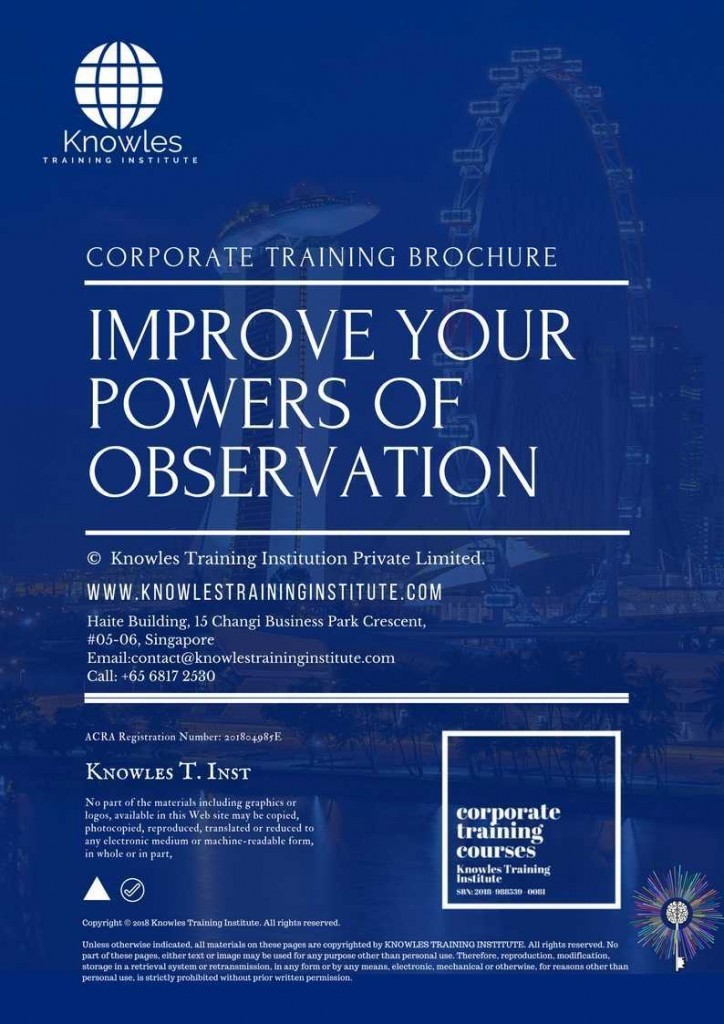 Improve Your Powers Of Observation Training Course Brochure