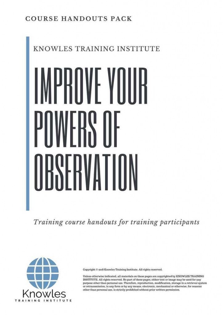 Improve Your Powers Of Observation Training Course Handouts