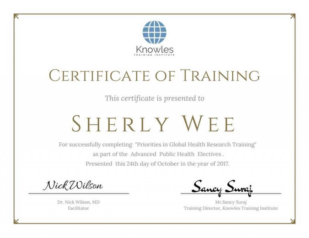 Knowles Training Institute Certification