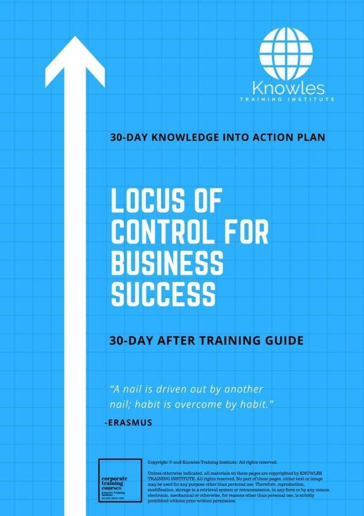 Locus Of Control For Business Success 30 Day After Training Guide