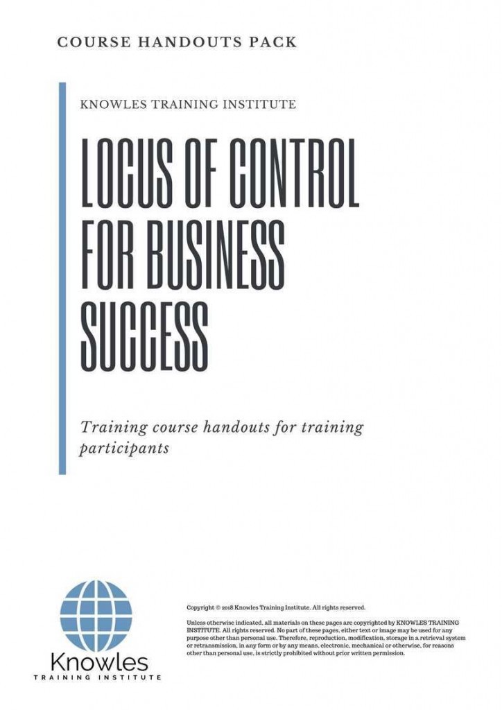 Locus Of Control For Business Success Training Course Handouts