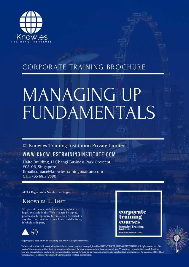 Managing Up Fundamentals Training Course Brochure