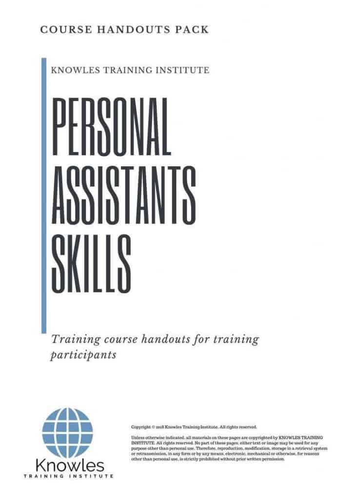 Personal Assistants Skills Training Course Handouts