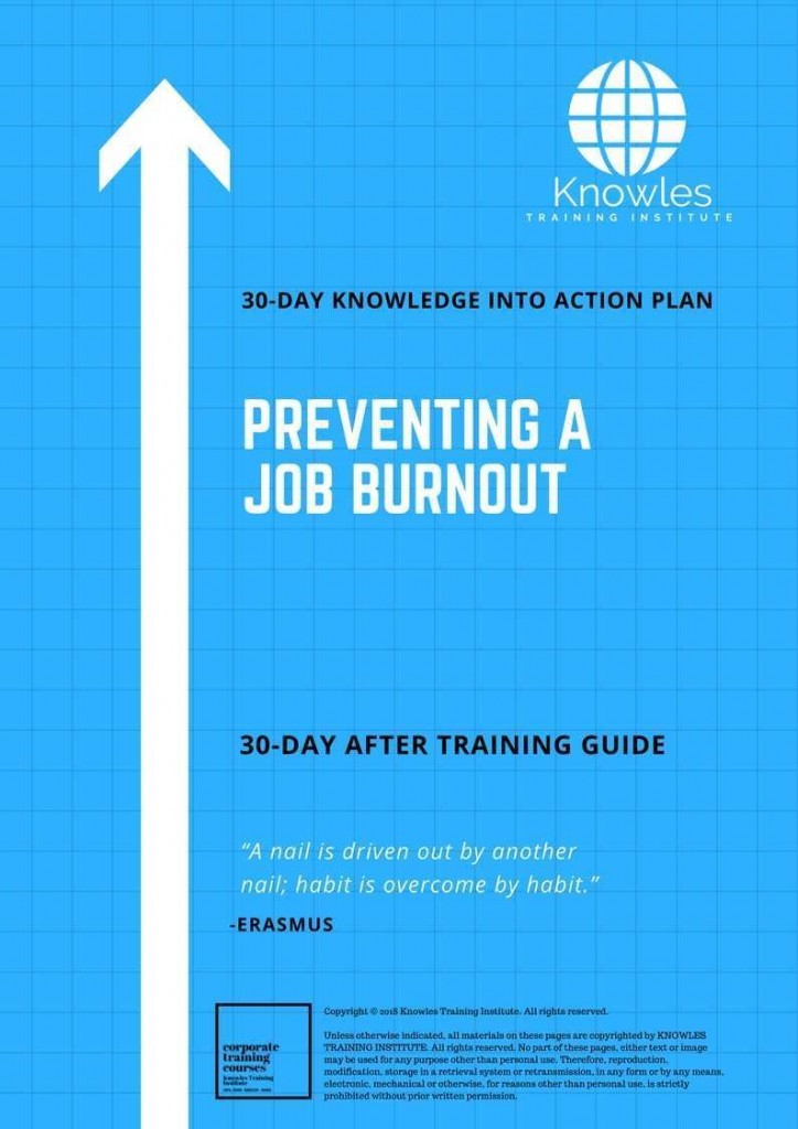 Preventing A Job Burnout 30 Day After Training Guide