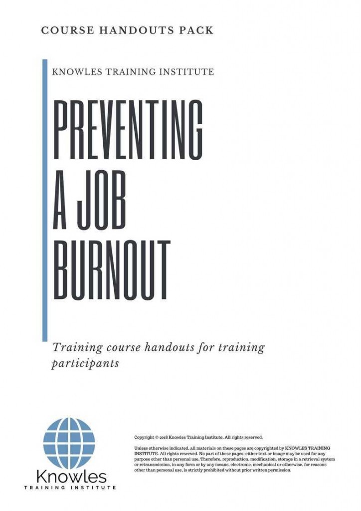 Preventing A Job Burnout Training Course Handouts