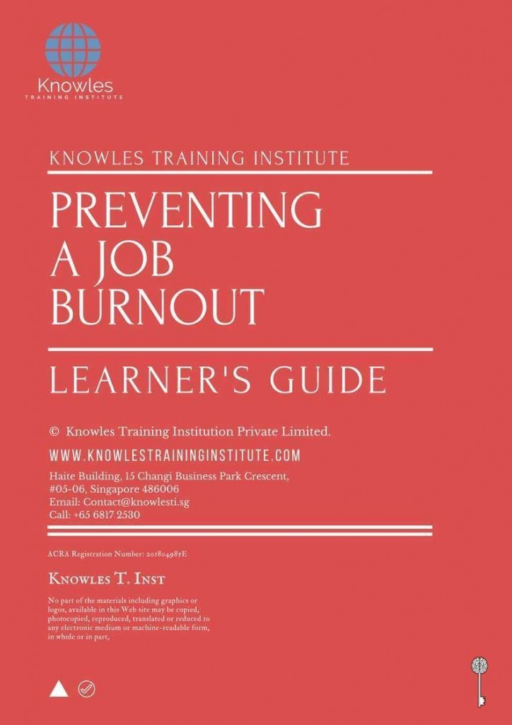 Preventing A Job Burnout Training Course Learner’s Guide
