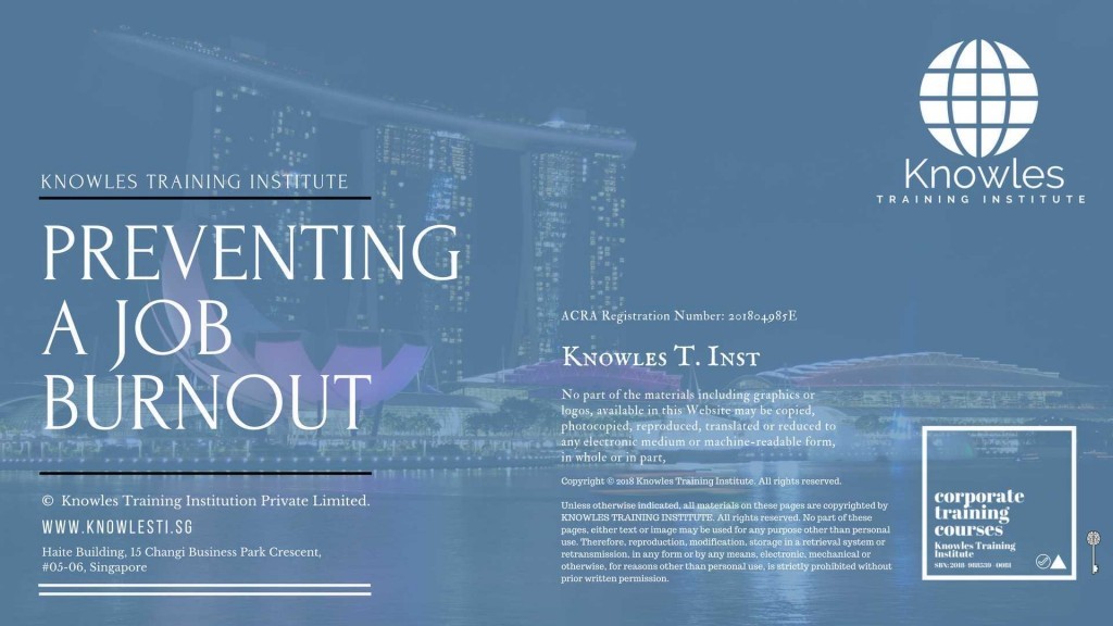 Preventing A Job Burnout Training Course in Singapore
