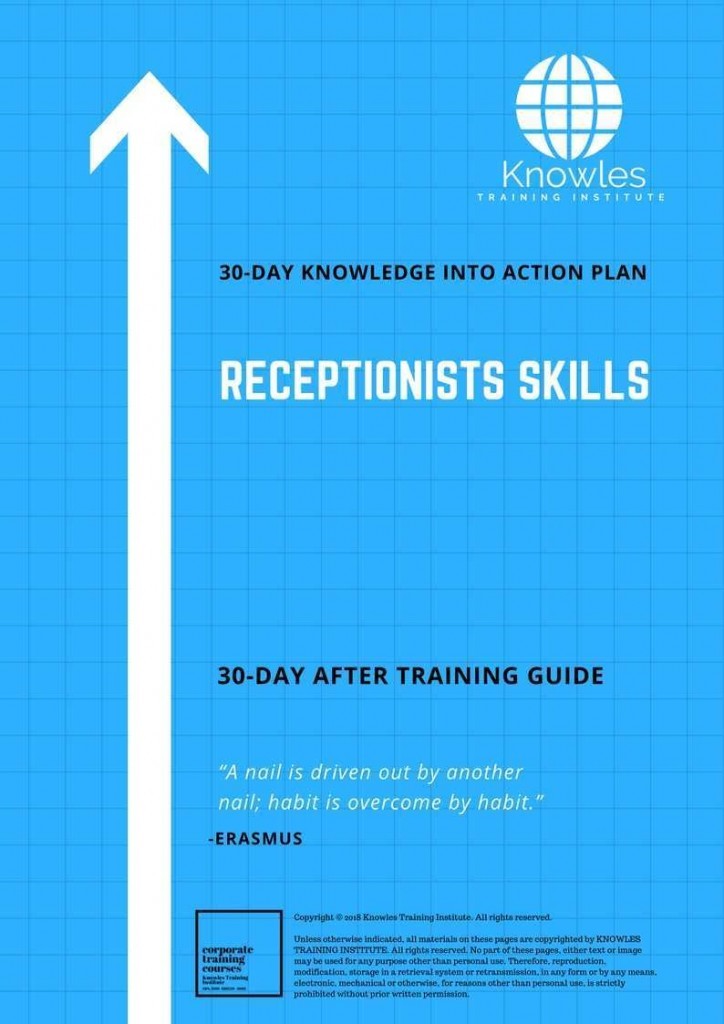 Receptionists Skills 30 Day After Training Guide