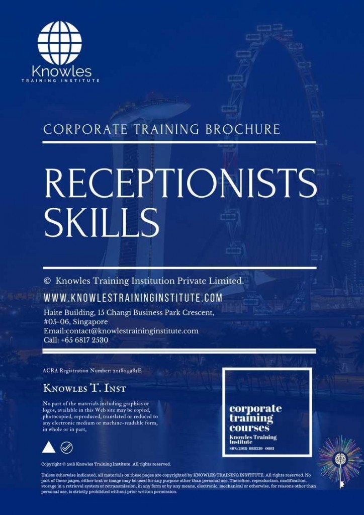 Receptionists Skills Training Course Brochure