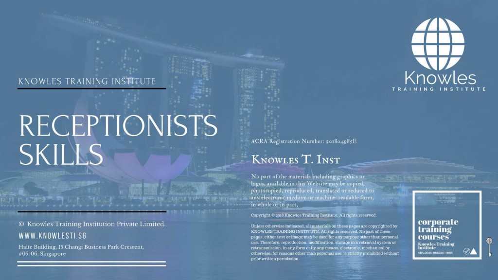 Receptionists Skills Training Course in Singapore