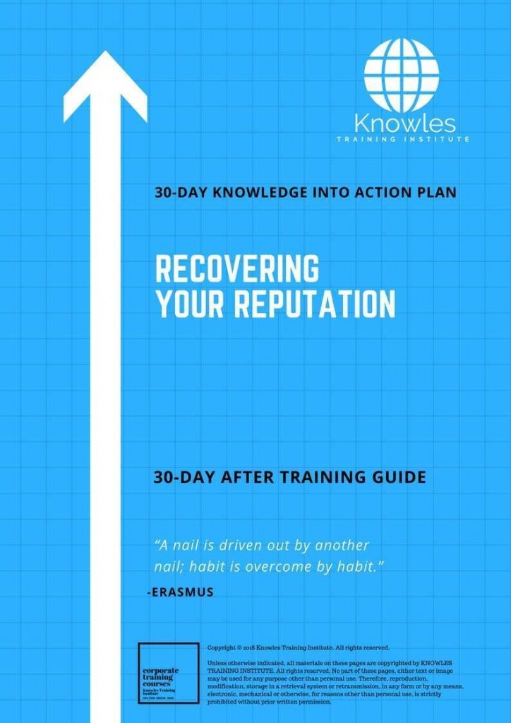 Recovering Your Reputation 30 Day After Training Guide