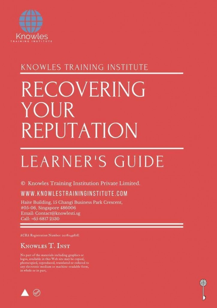 Recovering Your Reputation Training Course Learner’s Guide