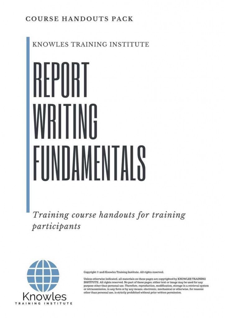 Report Writing Fundamentals Training Course Handouts