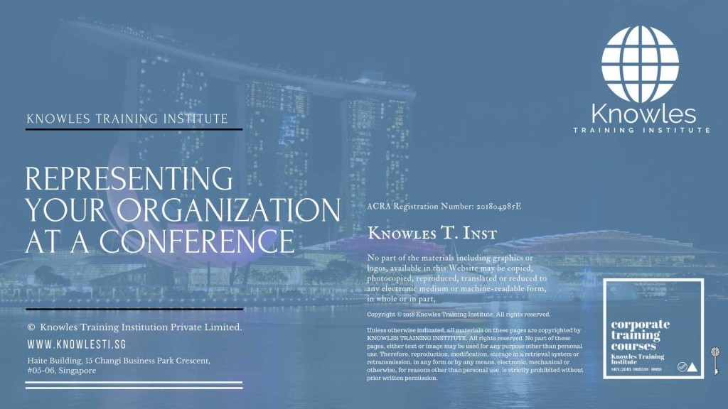 Representing Your Organization At A Conference Training Course in Singapore
