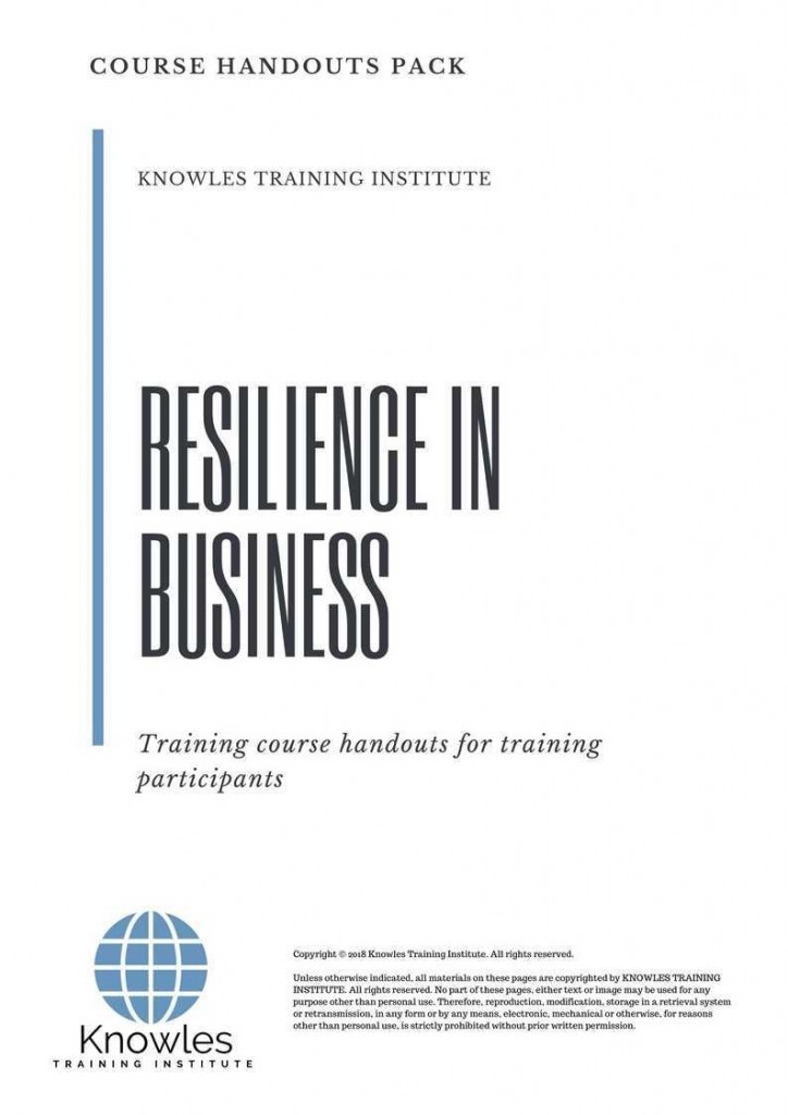 Resilience In Business Training Course Handouts