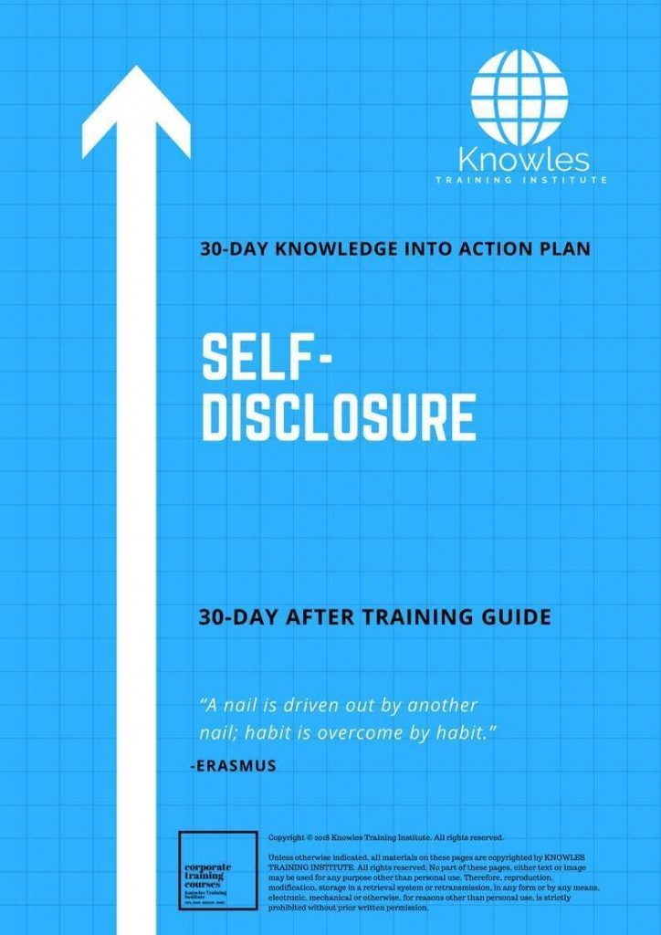 Self-Disclosure 30 Day After Training Guide.
