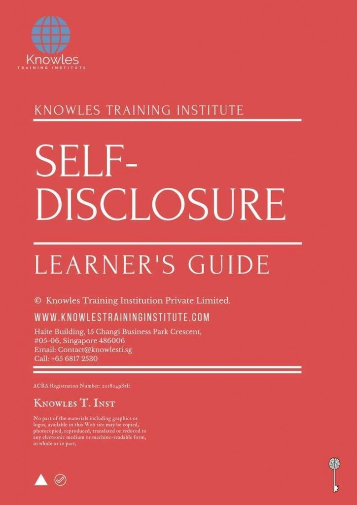 Self-Disclosure Training Course Learner’s Guide