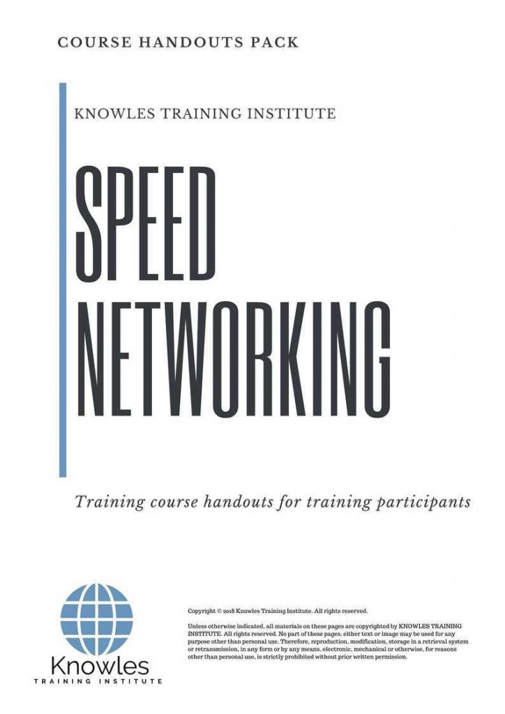 Speed Networking Training Course Handouts