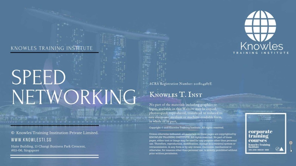 Speed Networking Training Course in Singapore