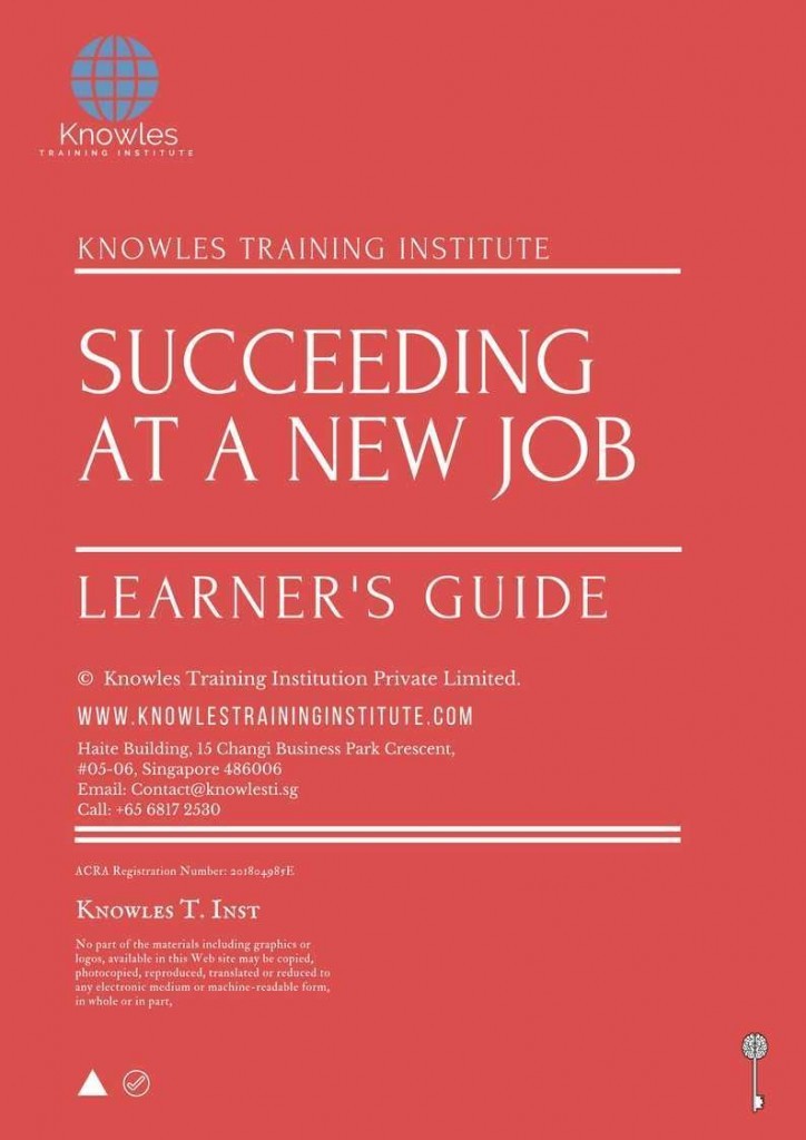 Succeeding At A New Job Training Course Learner’s Guide
