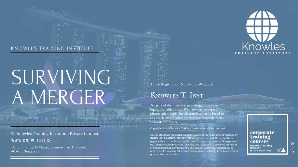 Surviving A Merger Training Course in Singapore