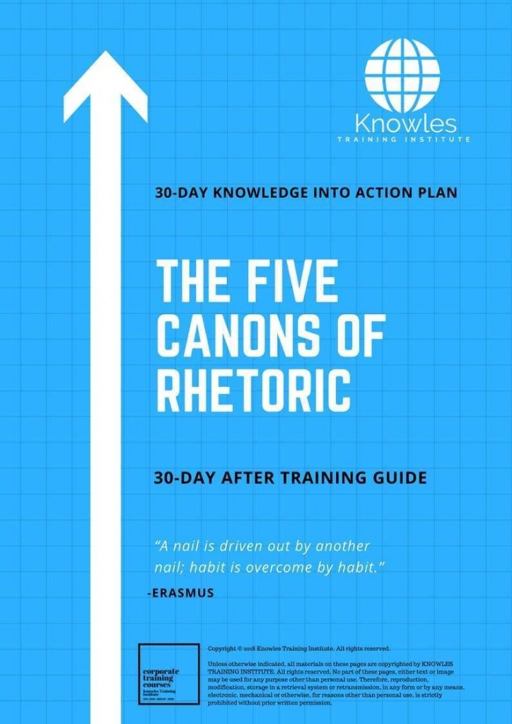 The Five Canons Of Rhetoric 30 Day After Training Guide