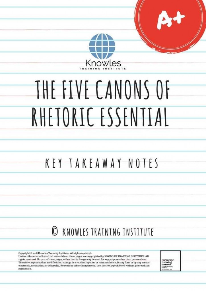 The Five Canons Of Rhetoric Training Course Key Takeaway Note