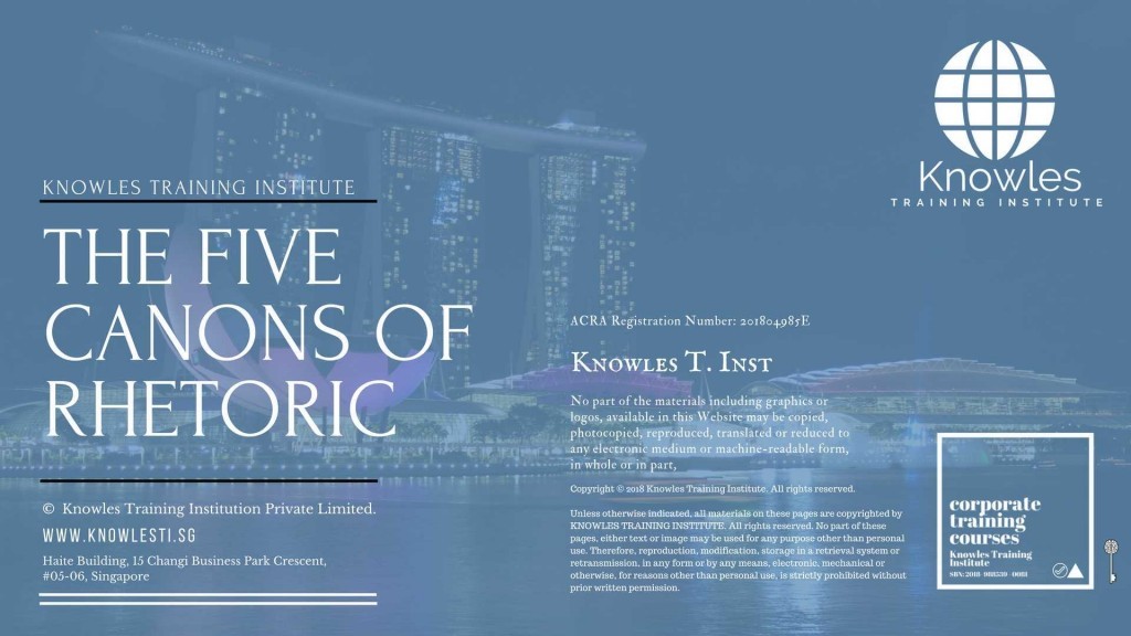 The Five Canons Of Rhetoric Training Course in Singapore