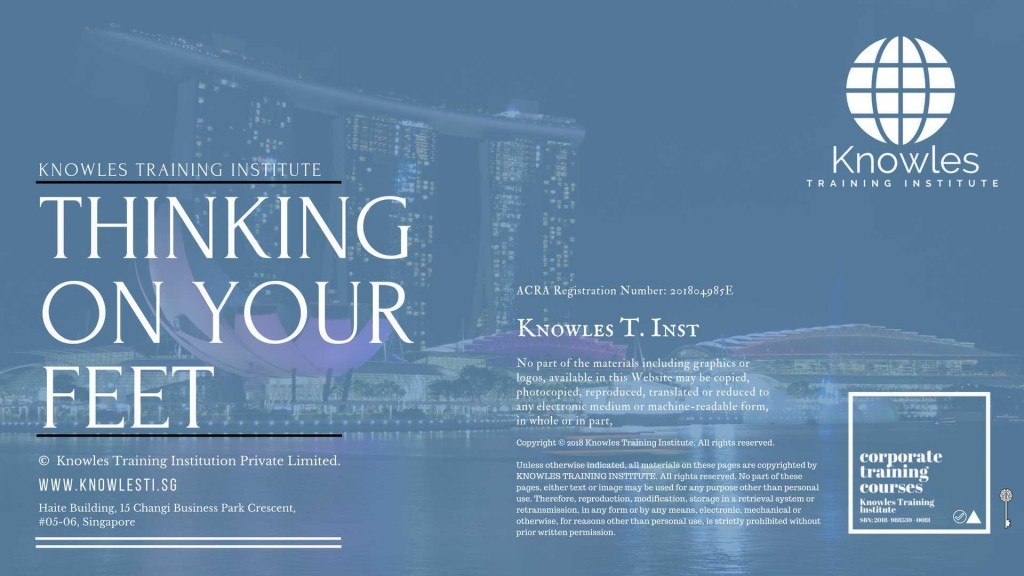 Thingking On Your Feet Training Course in Singapore
