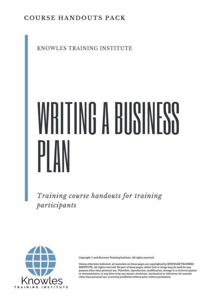 Writing A Business Plan Training Course Handouts