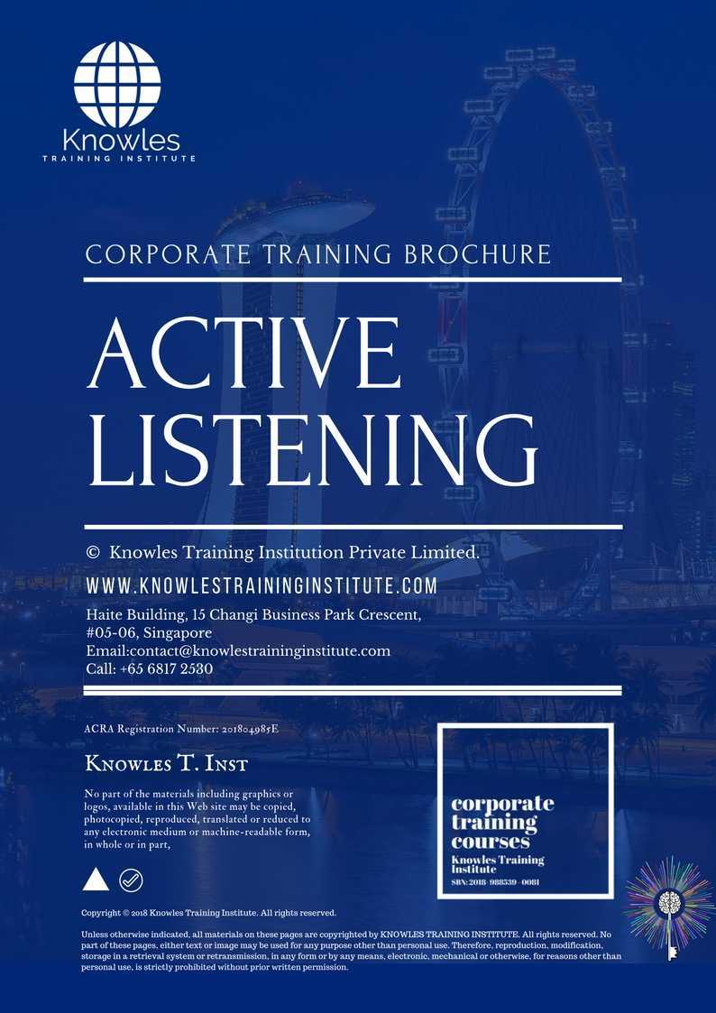 Active Listening Training Course Brochure