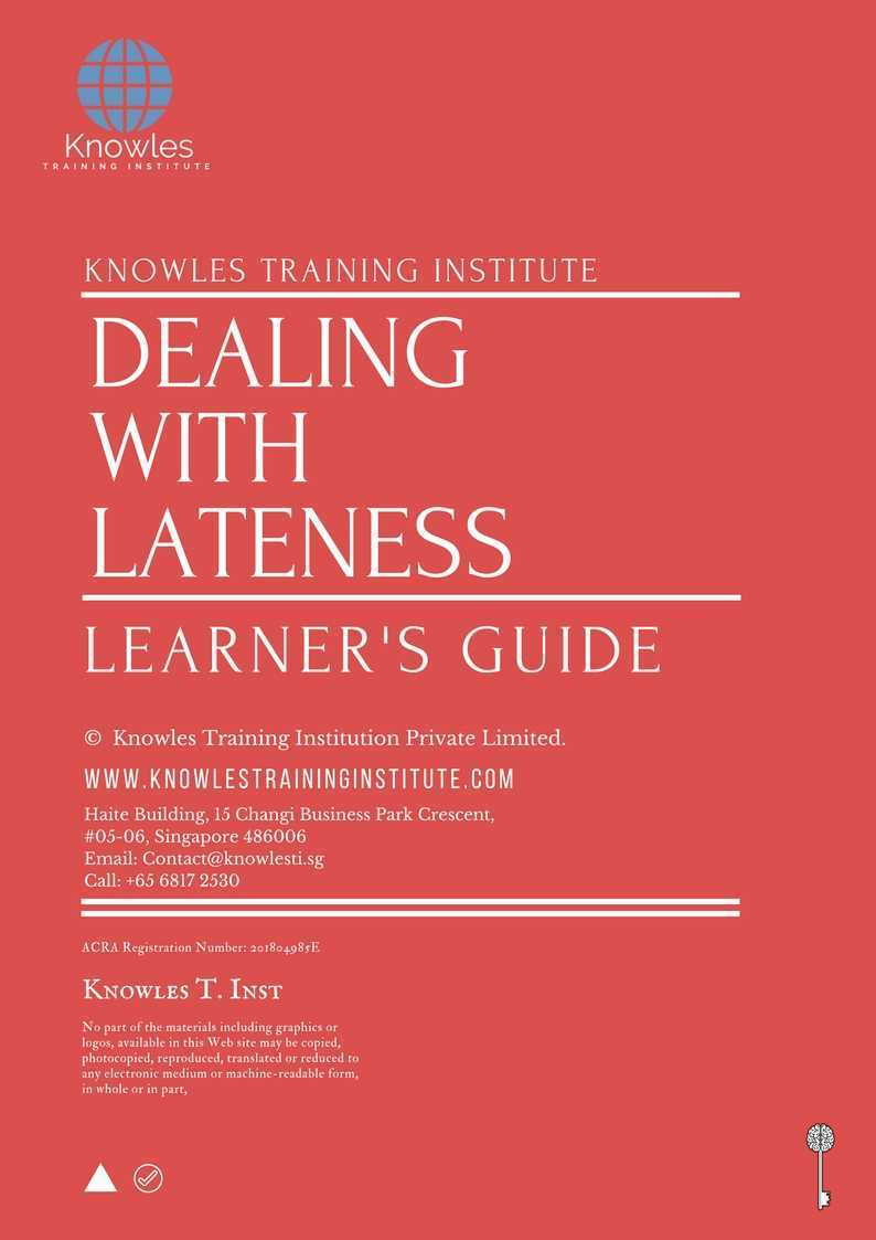 Dealing With Lateness Training Course Learner’s Guide