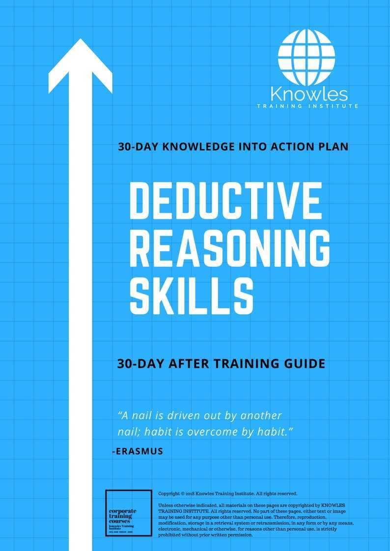 Deductive Reasoning Skills 30 Day After Training Guide