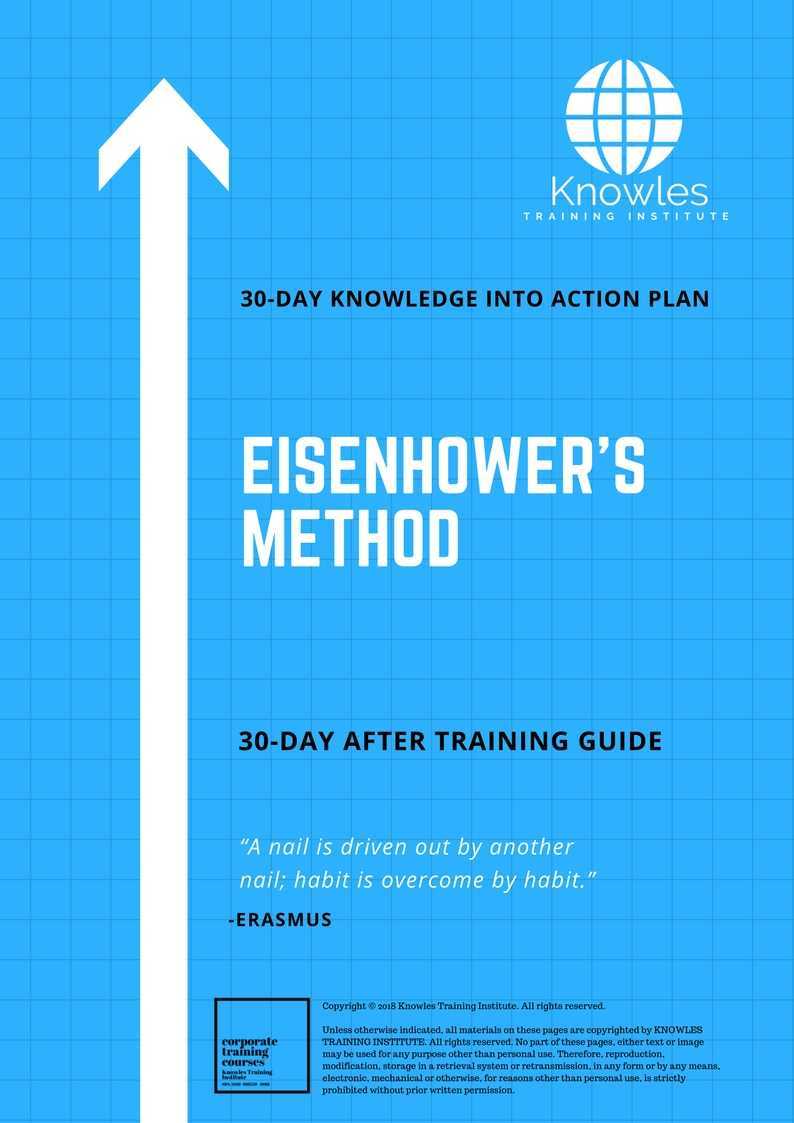 Eisenhower’S Method 30 Day After Training Guide