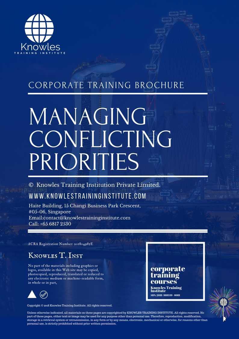 Managing Conflicting Priorities Training Course Brochure