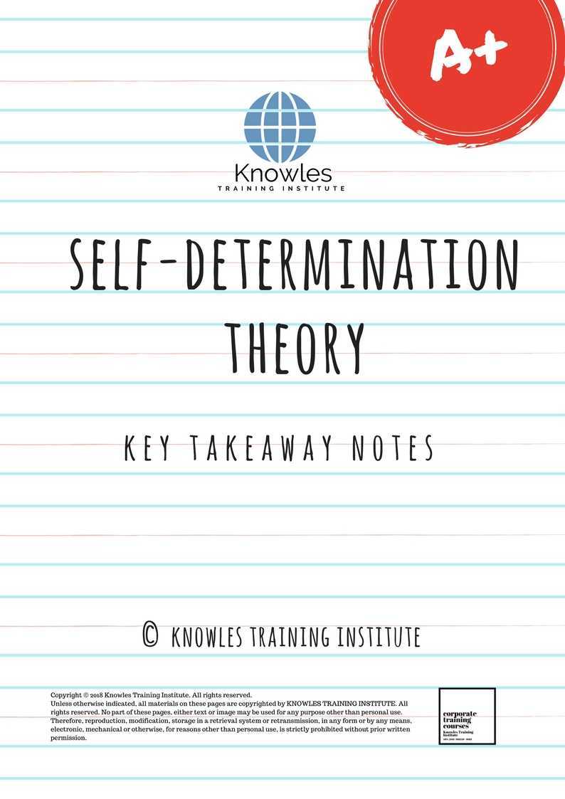 Self-Determination Theory Training Course Key Takeaway Notes