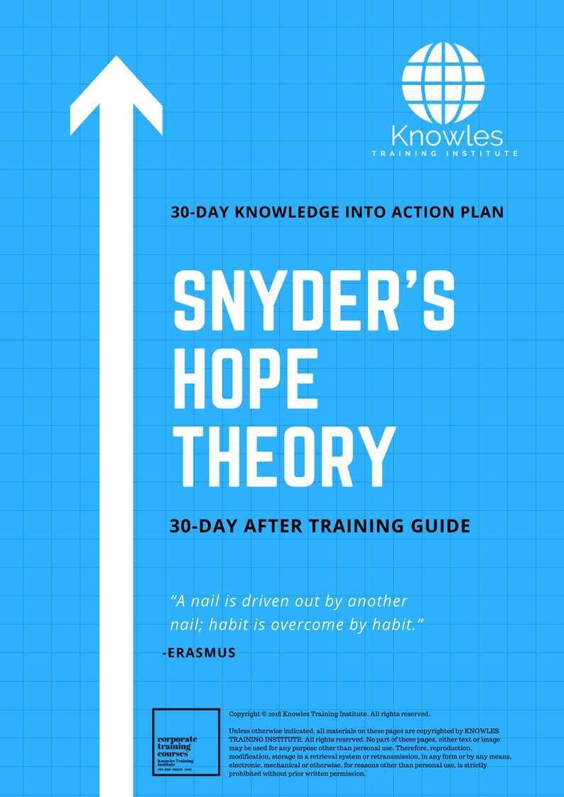 Snyder’S Hope Theory 30 Day After Training Guide