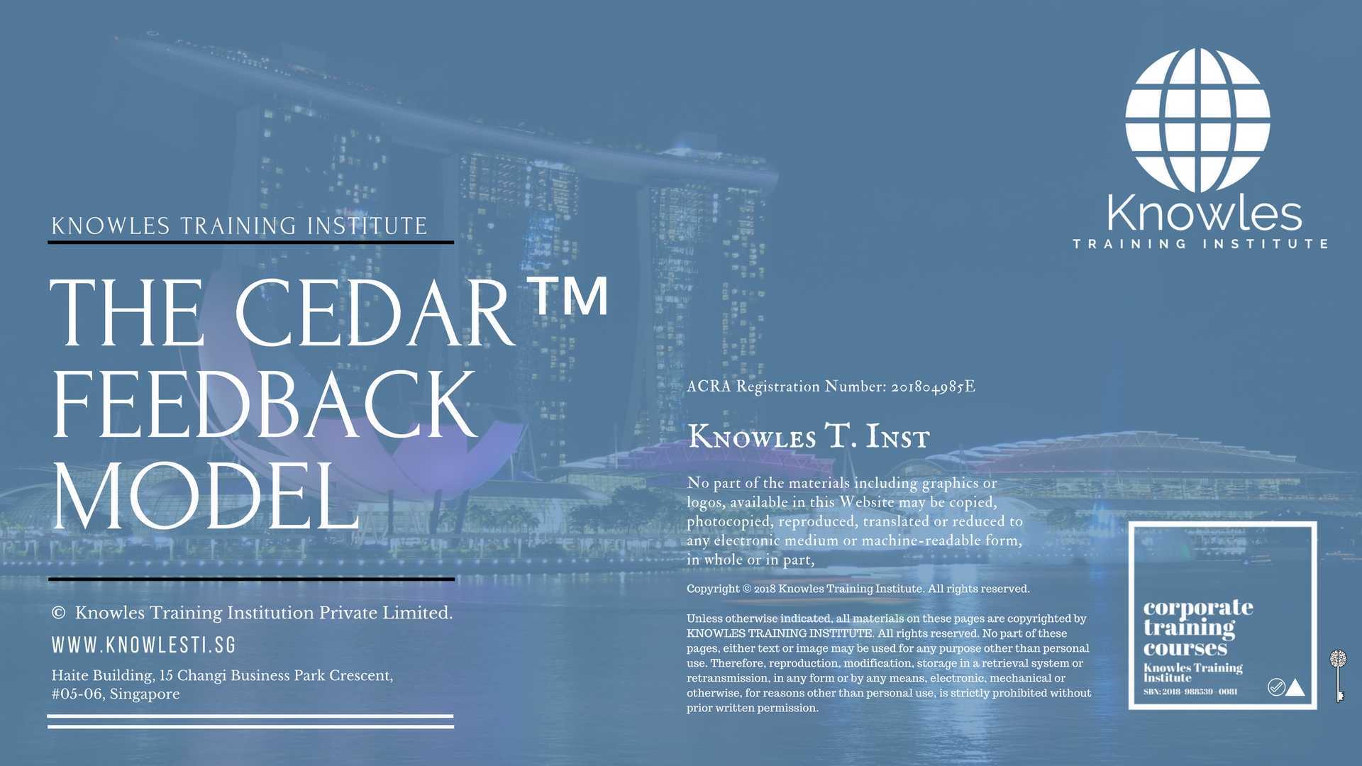 The Cedar™ Feedback Model Training Course In Singapore