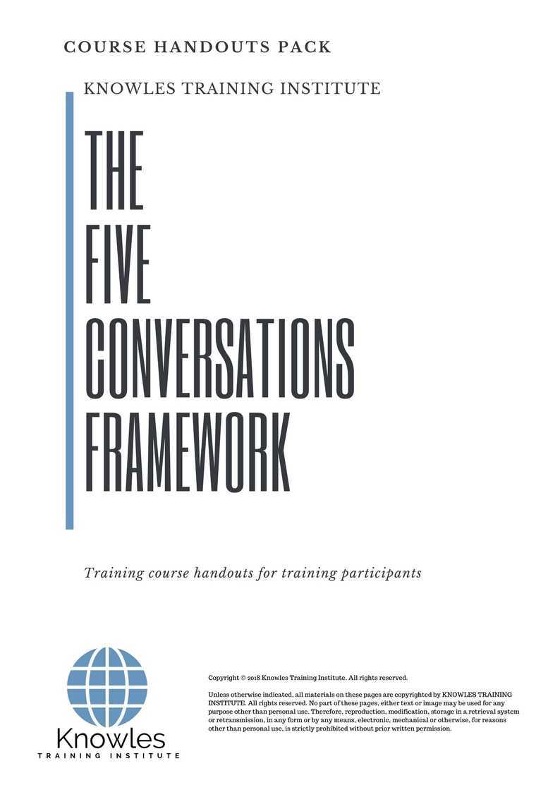 The Five Conversations Framework Training Course Handouts