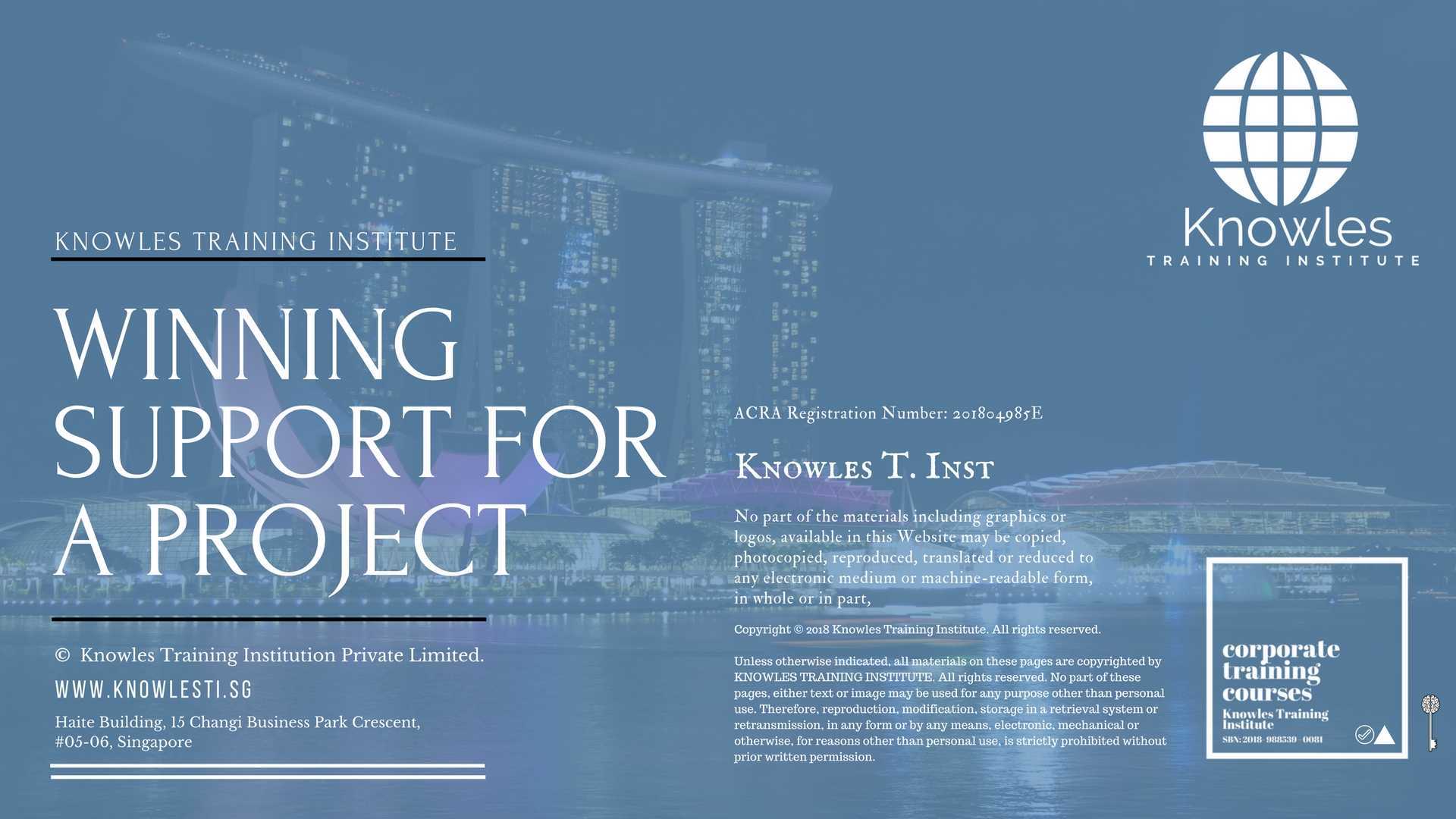 Winning Support For A Project Training Course in Singapore