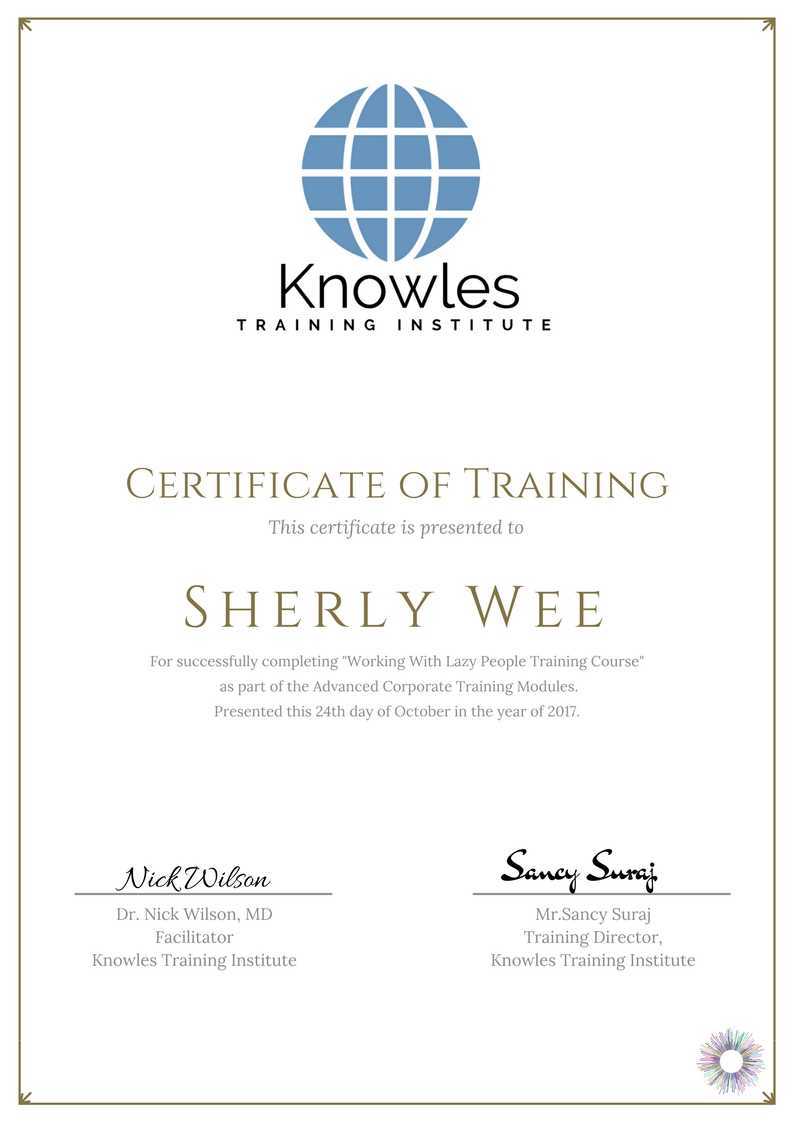 Working With Lazy People Training Certification
