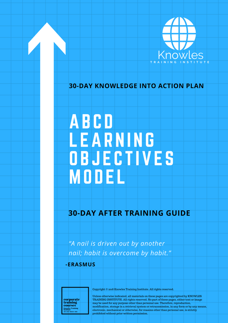 Abcd Learning Objectives Model Training Course In Singapore - Knowles ...