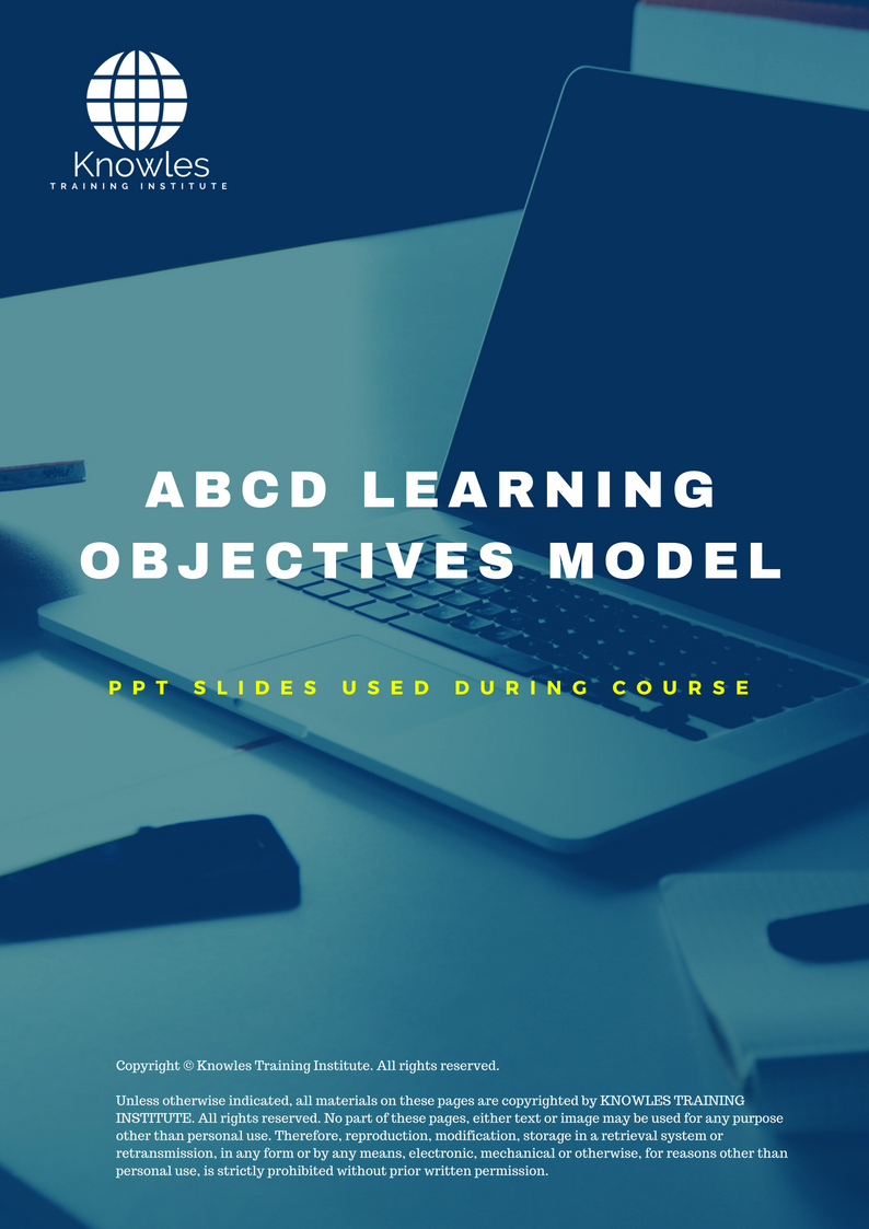 Abcd Learning Objectives Model PPT Slides Used During Course
