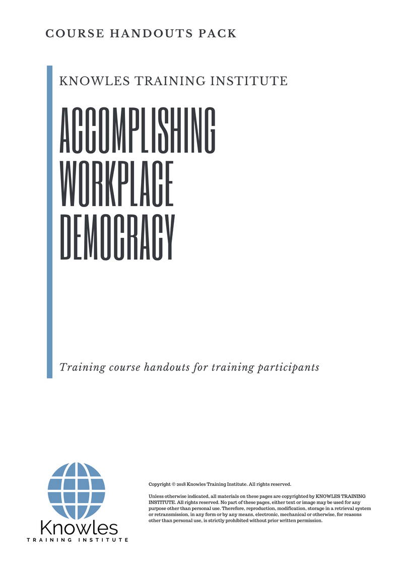 Accomplishing Workplace Democracy Course Handouts