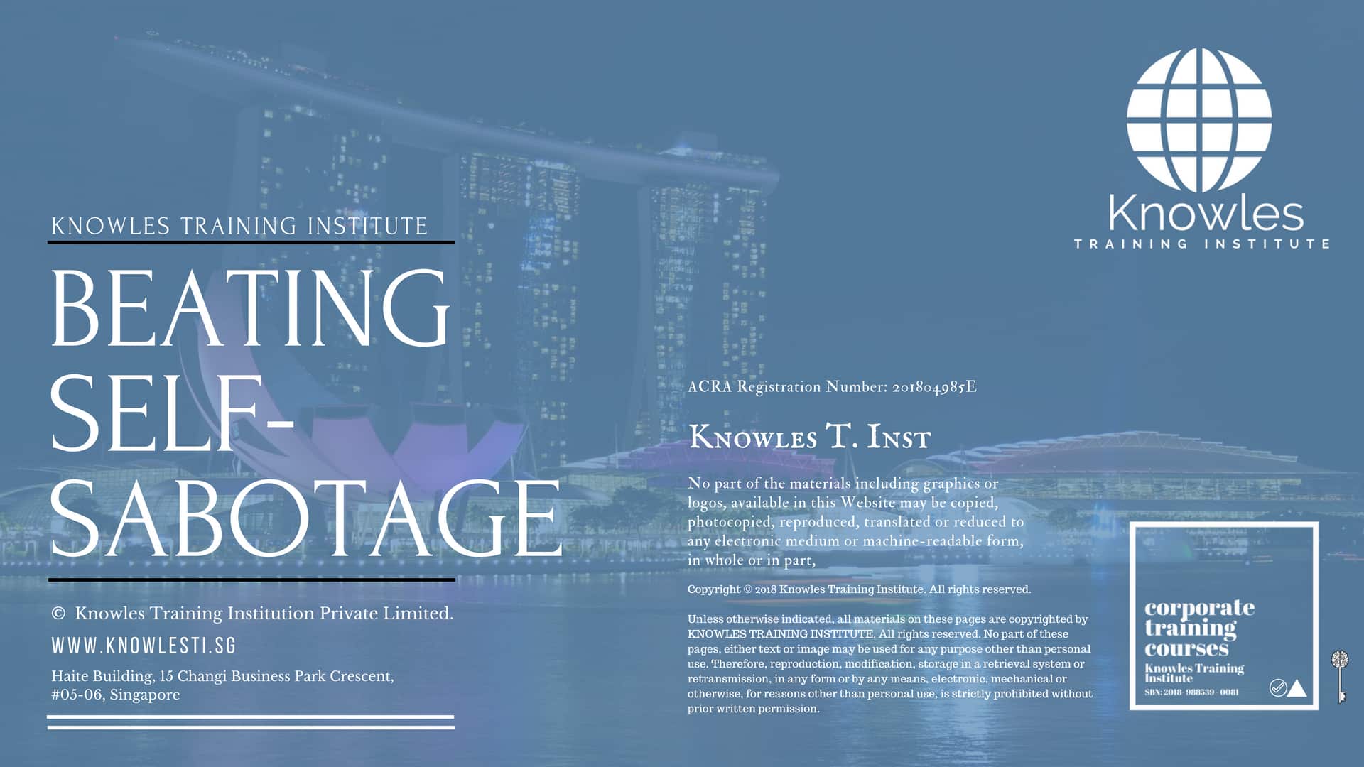 Beating Self-Sabotage Course in Singapore