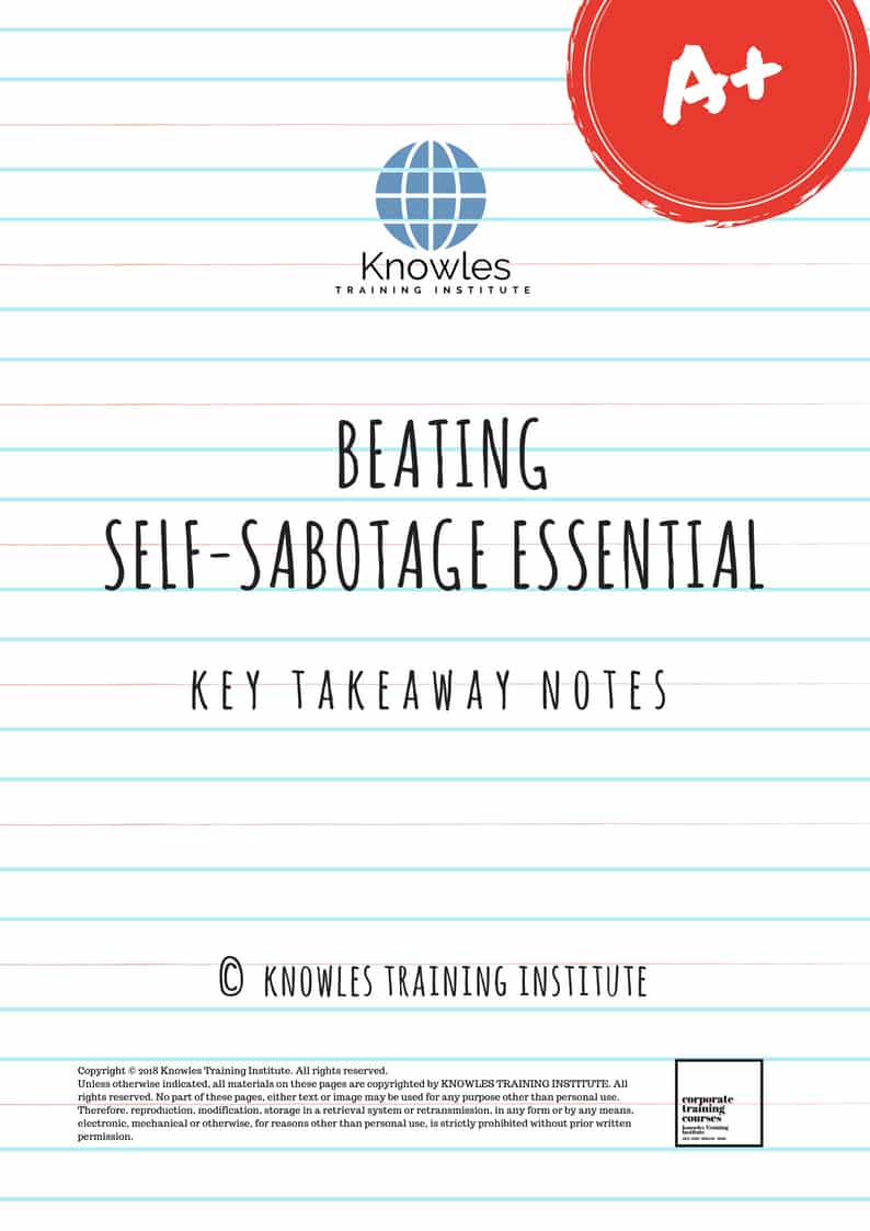 Beating Self-Sabotage Key Takeaways Notes